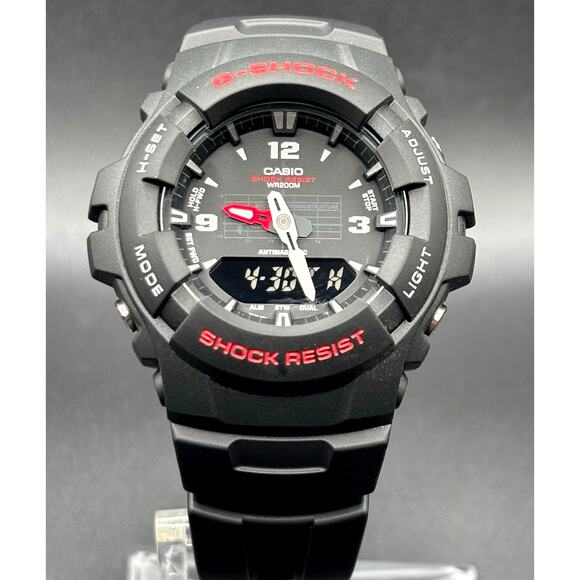 Casio G-Shock G100-1BV Analog Digital Black Red 200M Men\'s Watch New main image 7